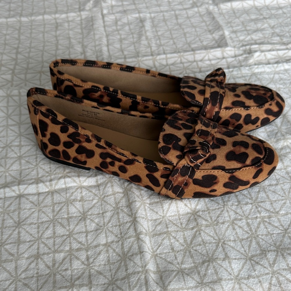 Journee Collection Leopard Print Loafers in Brown and Black
